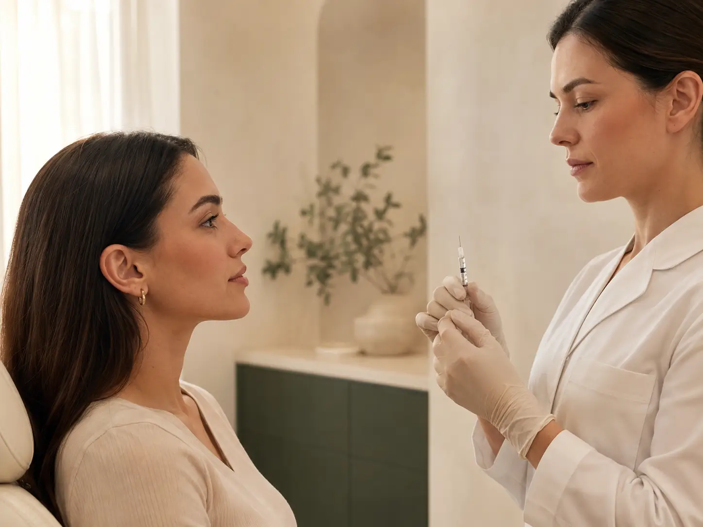 A nasal profile, used here to illustrate where filler is and is not placed.