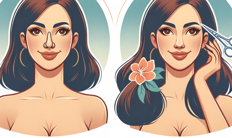 rhinoplasty before after a happy women